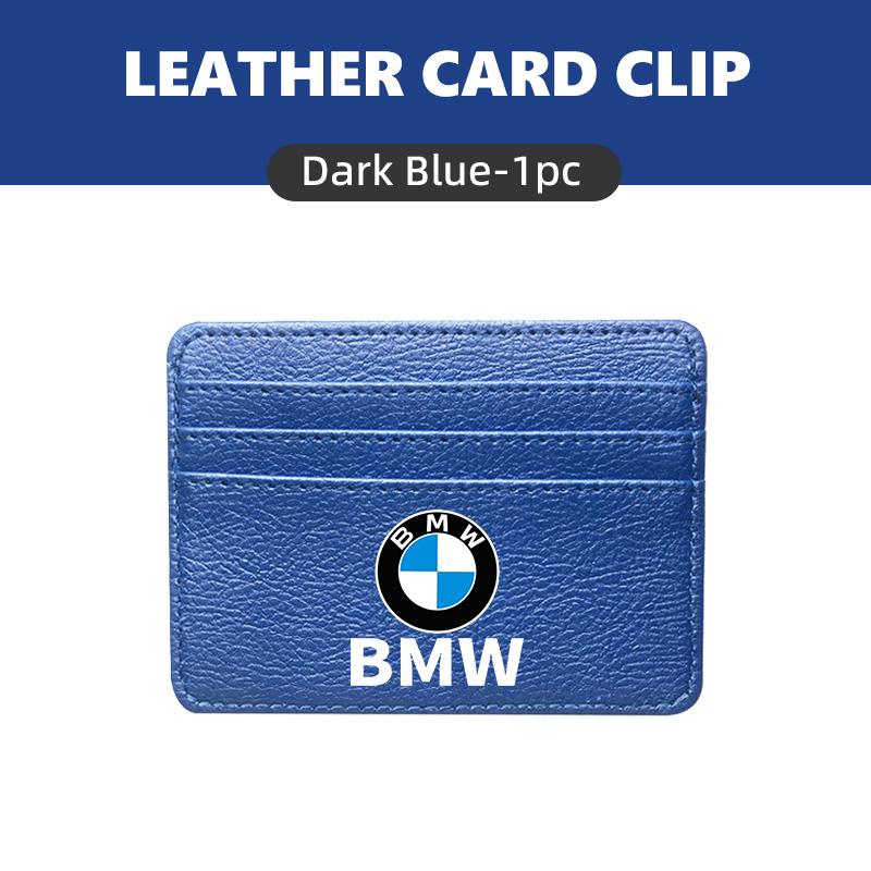 ZDNE2 Car Leather Wallet Clip Driver License ID Card Storage Holder For BMW X3 X5 M5 M3 E46 E90 E60 F10 E39 F30 E36 G30 E87 E70