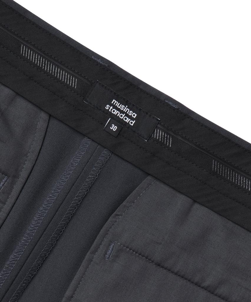 MUSINSA STANDARD Real Wide Belted Slacks [Iron Gray]