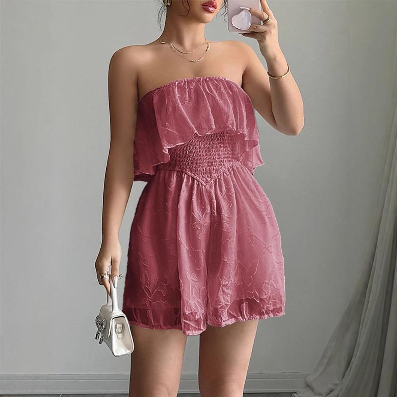 Elegant and Refined Style Strapless Jumpsuit Women's Spring and Summer