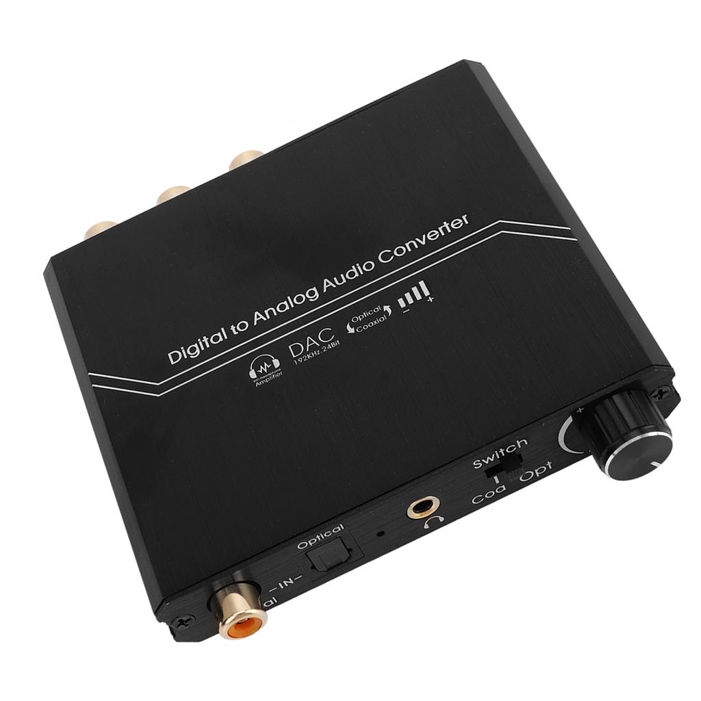 Convertidor de Sonido Digital a Analógico de 192KHz con Ajuste de Volumen Óptico Digital Coaxial a Estéreo Analógico RCA Jack de 3.5mm