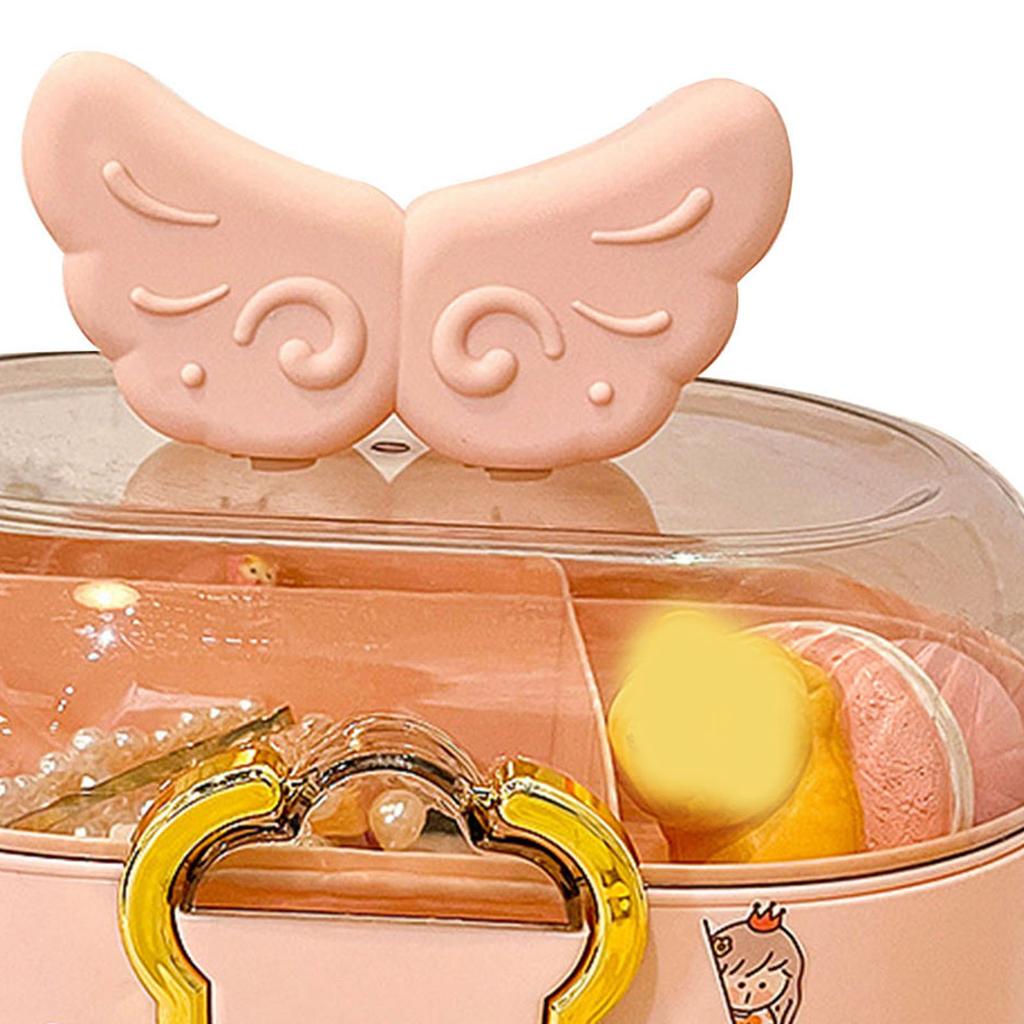 Children Cartoon Hair Accessories Box Dustproof Divided Large Capacity Hairpin with Lid for Kids