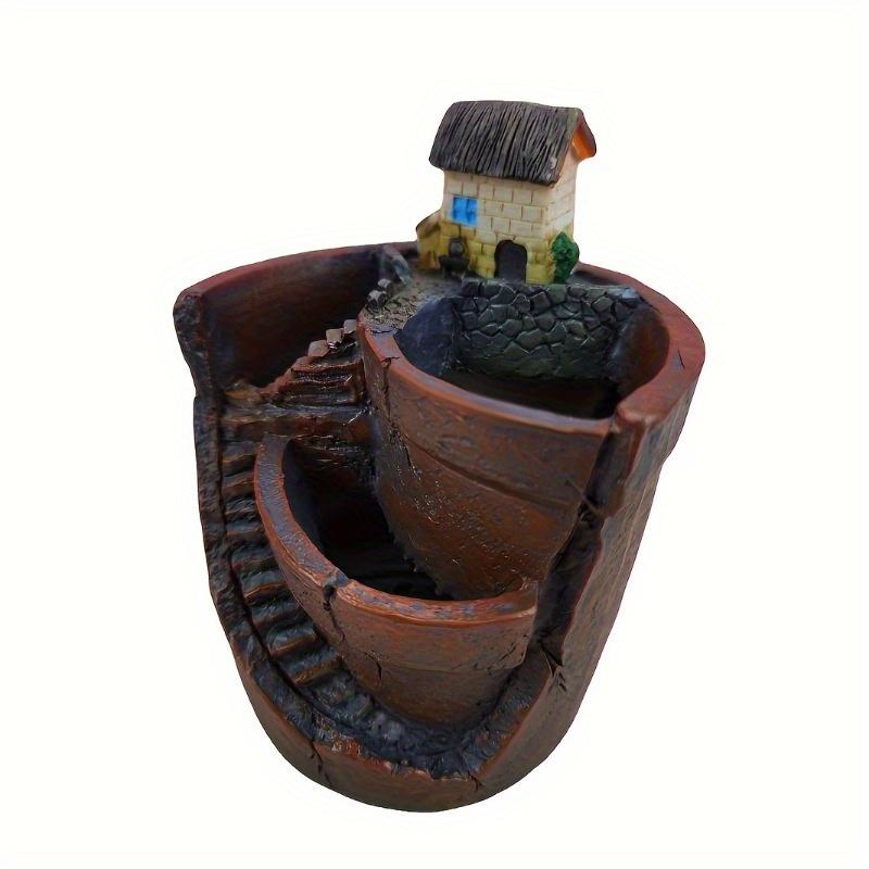 Mini casa estatueta resina vaso de flores céu cidade plantador criativo para vaso de flores erva cactos plantas suculentas decoração de jardim doméstico