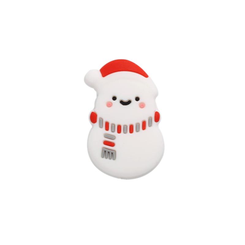 10pcs New Christmas Santa Snowman Silicone Beads For Jewelry Making DIY Pacifier chain Clips Teether Beads Christmas Gifts