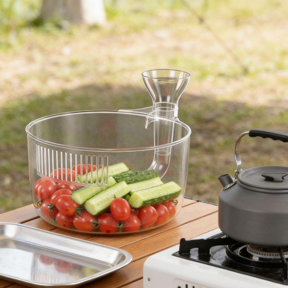 Snabbt dränerande Bärtvättare Plast Frukttvättkorg Praktisk Automatisk Tvättskål Utomhus