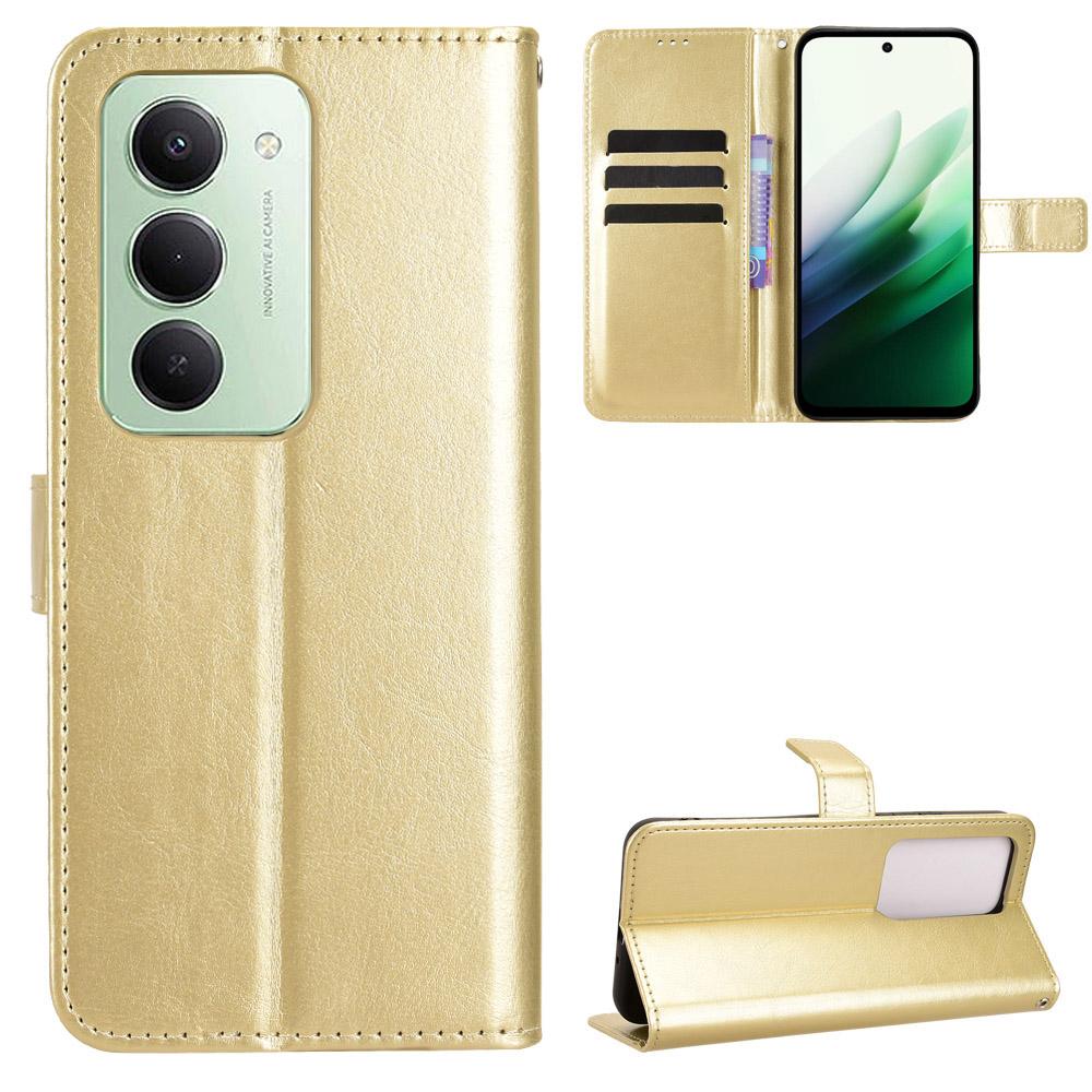 Per Xiaomi Redmi 15 4G (Unione Europea) (171mm) Custodia in Pelle PU con Cinturino Texture Cavallo Pazzo Copertura Portafoglio per Telefono