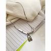 Steel Industrial Geometric Pendant Necklace For Men Women Minimalist Lock Design