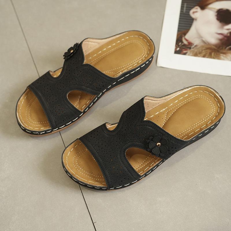 

Размер 43, тапочки большого размера, женские, с покатым каблуком, «рыбий рот», на толстой подошве, многоцветные, по желанию, вышитые сандалии, женские, сейчас 36 чёрный