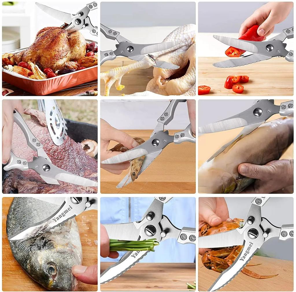 Hühnerknochen-Küchenschere, Küchenschere, Entenfischschneider, 4Cr13-Edelstahl, Schere, Waage, saubere Kochschere, Messer