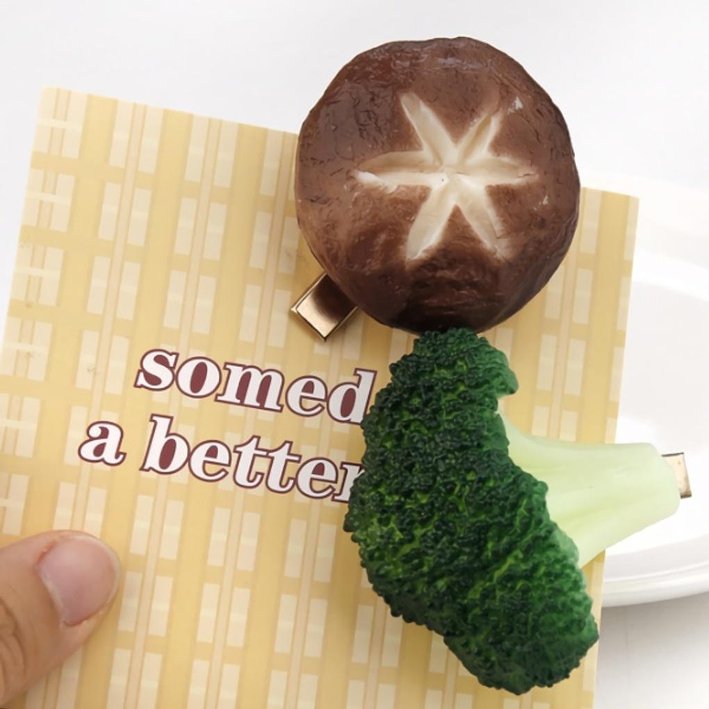 

Women s Daily Simple Real Vegetable Hairpin Hairpin Shiitake mushrooms