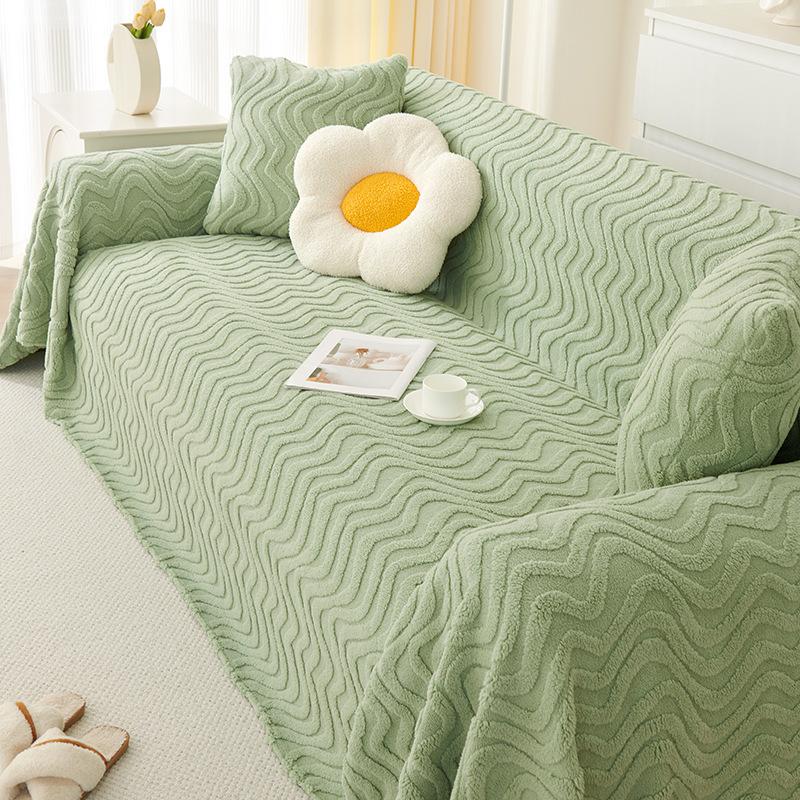 Ins Style Universal Sofa Cover Towel Four Seasons Universal Sofa Cushion Jacquard Velvet Winter Thickened Cushion Sofa Cover