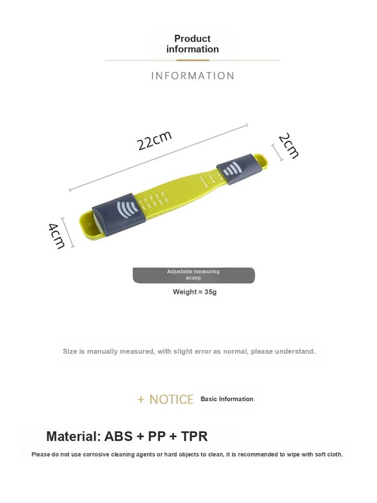 Küchenhaushalt Verstellbare Messlöffel mit Skala Gramm Kontrolle Salz Milchpulver Löffel Messskalenlöffel Verkauf