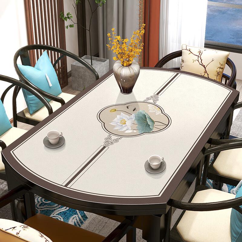 Handun Dual Joy Modern Chinese Curved Leather Desk Mat