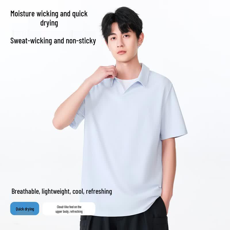 Warrior Men's Quick-Dry Ice Silk Polo Shirt with Seagull Collar