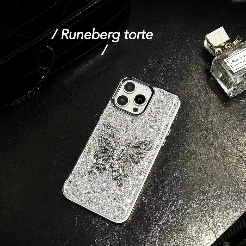 Premium Silver Butterfly for Samsung S26plus Mobile Phone Case Gypsy Sequins A55 A52 Internet celebrity Luxury Women's
