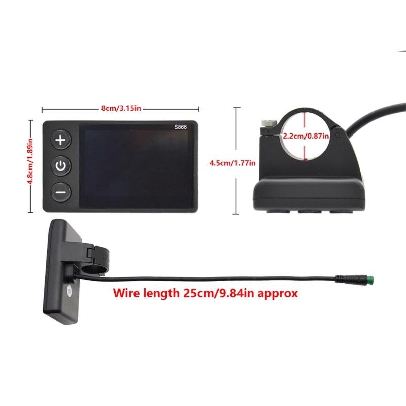 Elektroroller Bedienfeld 24V 36V 48V Universeller Roller S866 Display LCD Messgerät Elektrofahrrad Tachometer Kilometerzähler