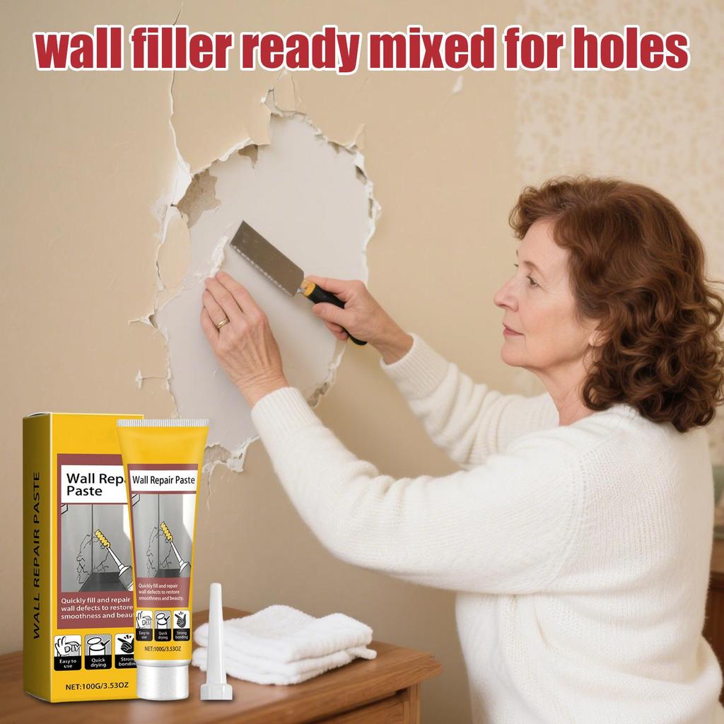 Wall Repair Paste 100g Quick Drying Maintenance Fix Filler Ceiling Cover Plaster Paste for Living Room Bedroom Bathroom Kitchen
