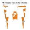 14th Gen Crown Interior Modification Stickers for Center Console Gear Shift