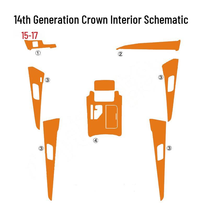 14th Gen Crown Interior Modification Stickers for Center Console Gear Shift