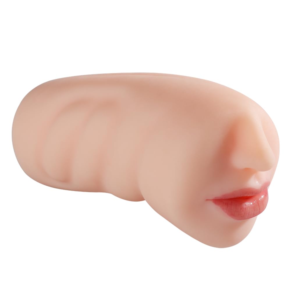 Blowjob Realistic Pornstar Male Masturbator,Real Mouth Deep Throat Oral Sex with Tongue Textured,Stroker Pocket Soft Sex Dolls Play Toy for Adult Men