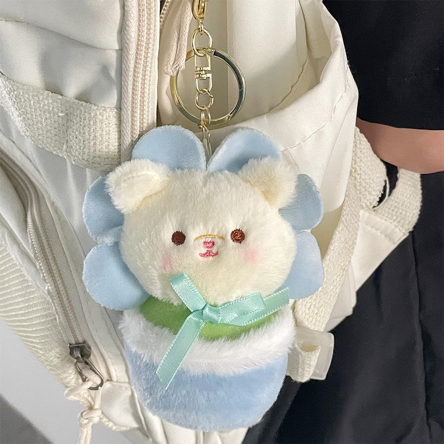 

Plush Husky Cute Bag Kids Short Plush Stuffed Animal Pp Cotton Filled Creative Doll Beige Bear