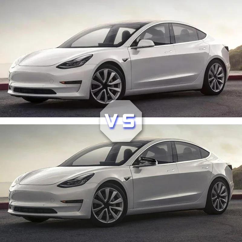 Exterior Rearview Side Mirror Housing Shell Caps Carbon Fiber Pattern Gloss Black Side Door Mirror Cover For Tesla Model 3