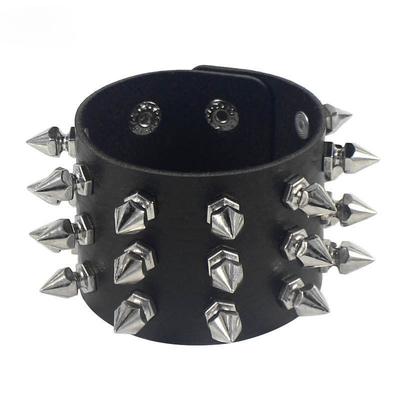 1Pc Fashion Punk Gothic Skull Rivets Dark Vintage Couple Leather PU Bracelet Couple Bracelet Bracelet