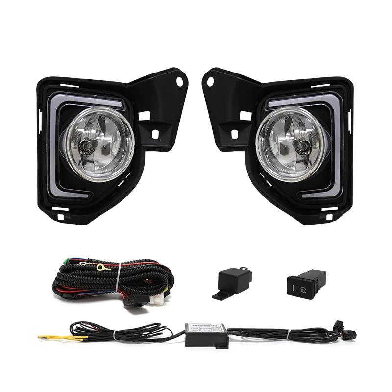 LED Fog Lamp Assembly For TOYOTA HIACE COMMUTER 2014 2015 2016 Daylights Wires Switch Turn Signal DRL Daytime Running Lights 12V