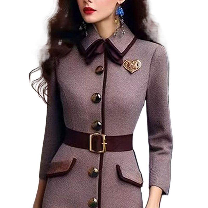 2025 Autumn/Winter Luxurious French Style Little Black Dress for Socialite Women