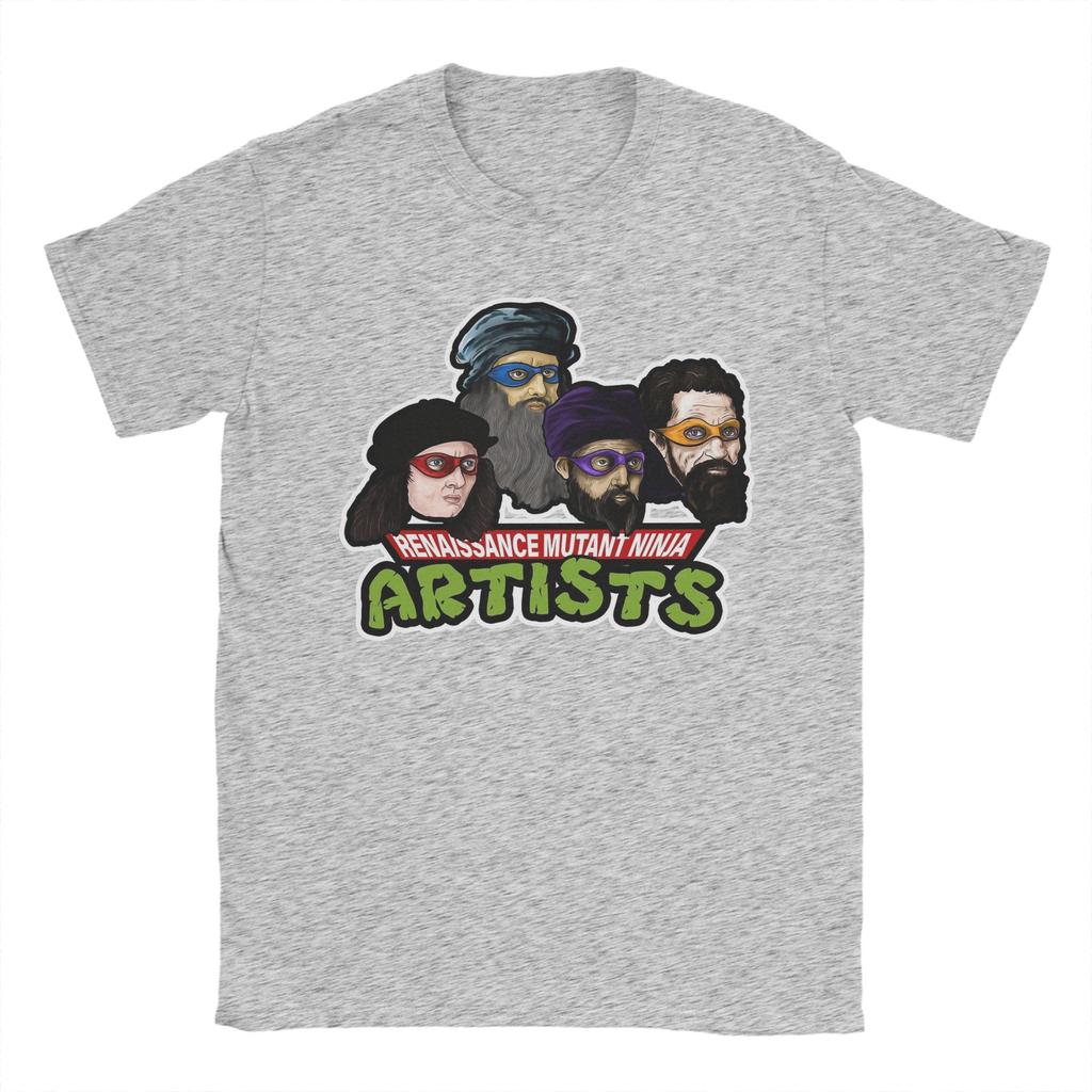 Herr T-shirts Vetenskap Sköldpaddor Unik 100% Bomull T-shirt Kortärmad Mutant Ninja Renässans T-shirts Rundhals Toppar