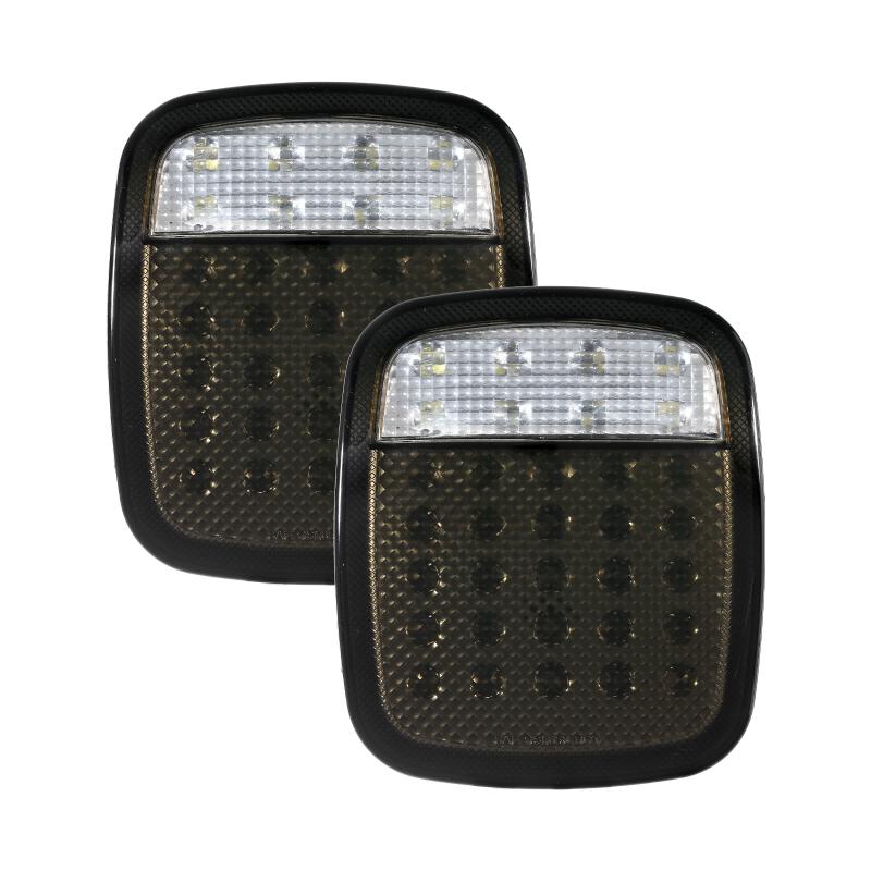2Pcs Universal LED Car Tail Lights Rear Brake Lamps Turn Stop Reverse For Jeep Wrangler TJ CJ JK Truck Trailer RV Boat