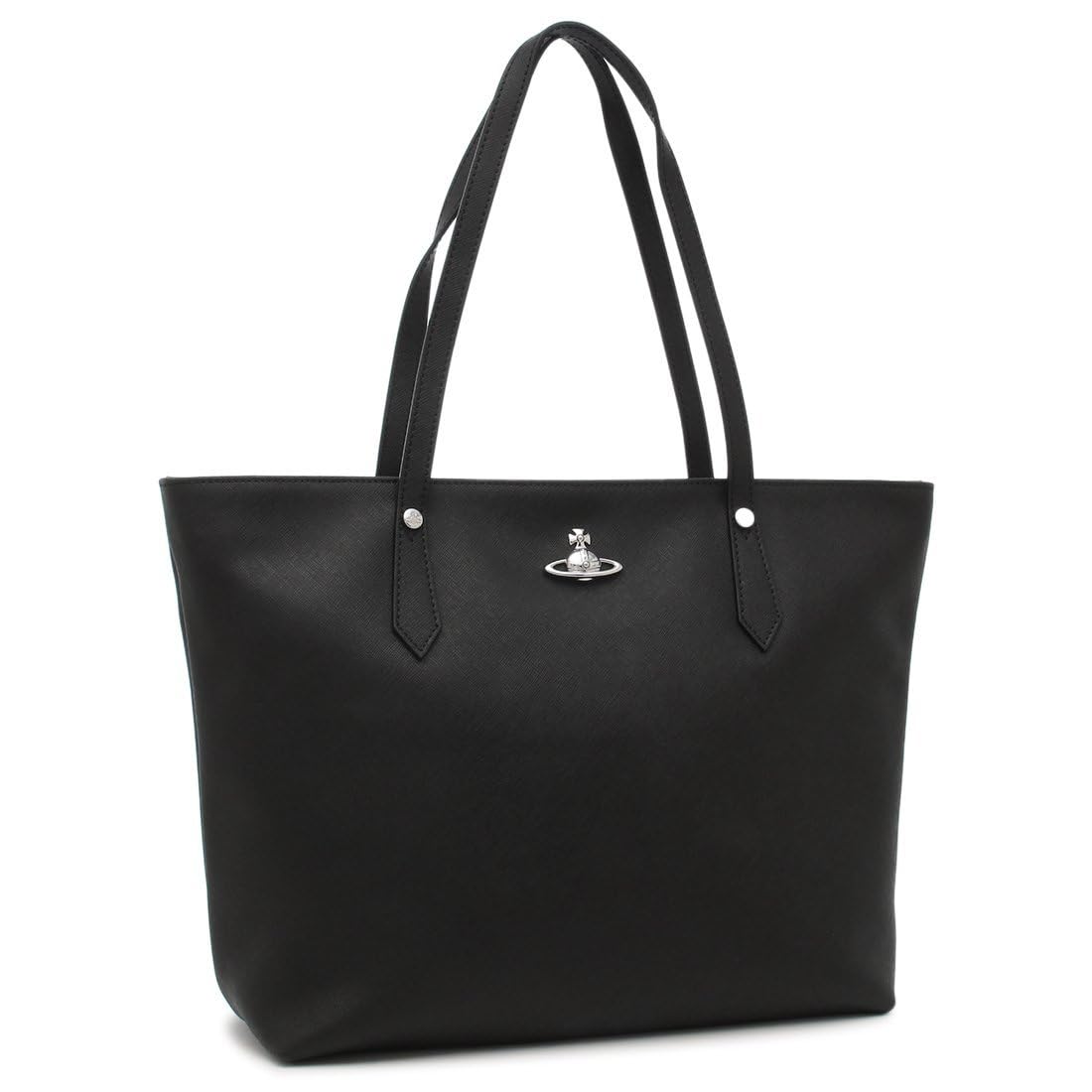 

Vivienne Westwood Saffiano Tote A4 Size Compatible Bag, Black, Women s, 4D010002U, L008V, N401, [Used] чорний