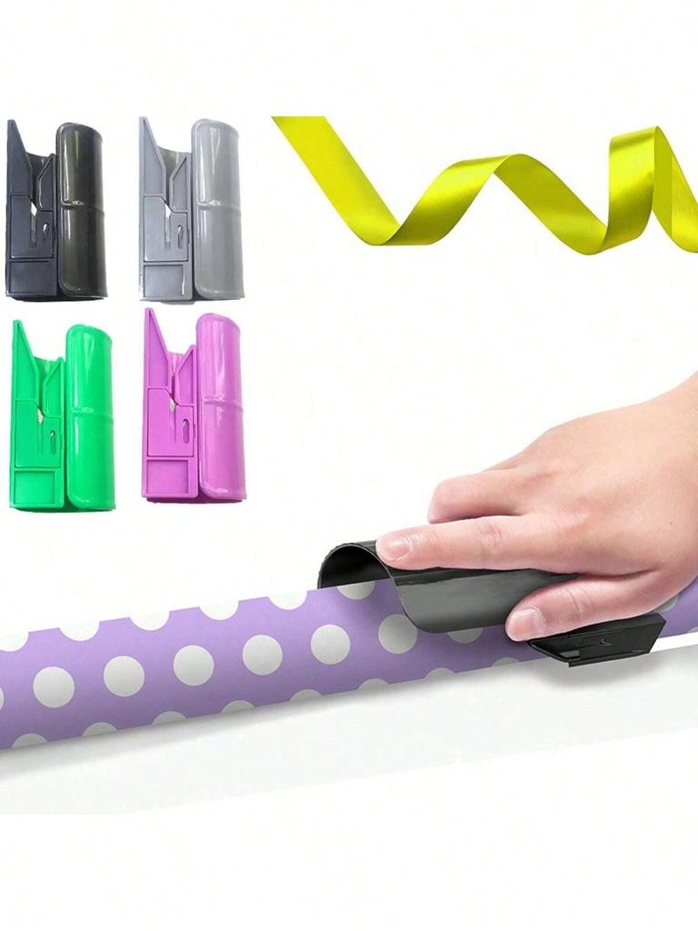 2τμχ Φορητός Κυλινδρικός Κόφτης Χαρτιού, Ψαλίδι Περιτυλίγματος Δώρων, Χριστουγεννιάτικος Κόφτης Χαρτιού