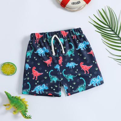 Kinder Dinosaurier-Print Schnelltrocknende Badehose - Kleinkind- und Jungen Niedliche Badeshorts mit Flachem Bein