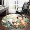 1PC Elephant Giraffe Monkey Non-Slip Floor Round carpet, Office, family, bedroom, Large Area Rug Indoor Rugs, Vibrant Colors-Z0449