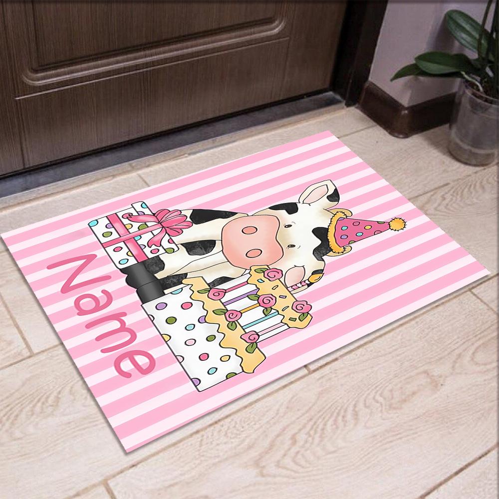Tappeto Personalizzato con Stampa Mucca, Tappeto per Sedia da Ufficio Soggiorno Camera da Letto Cucina Decorazioni Regali.