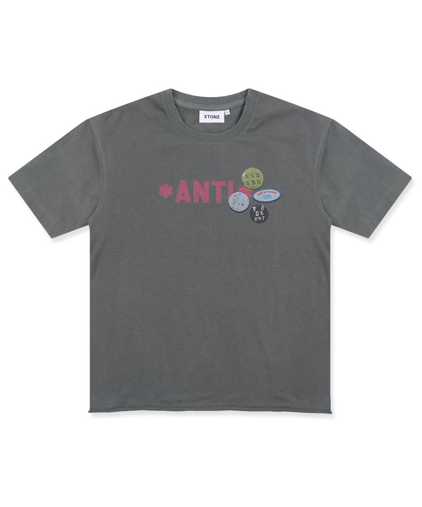 XTONZ Xf010 Anti-Pin Badge T-Shirt (Charcoal)