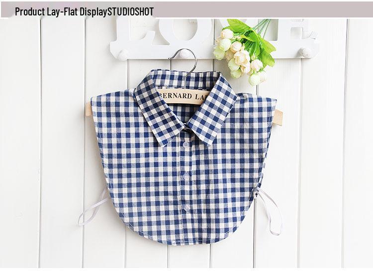 Women's Versatile Plaid Fake Collar Shirt - Korean Style Fashion Accessory