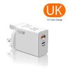 120W Schnellladeblock UK EU US Universeller Stecker Duale USB-A- und Typ-C-Anschlüsse Tragbares Ladegerät für Zuhause, Büro, Reisen