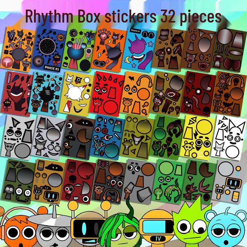 

Ритм-бокс Sprunki Игровые наклейки Сделай сам Развивающая игрушка Книга для детей