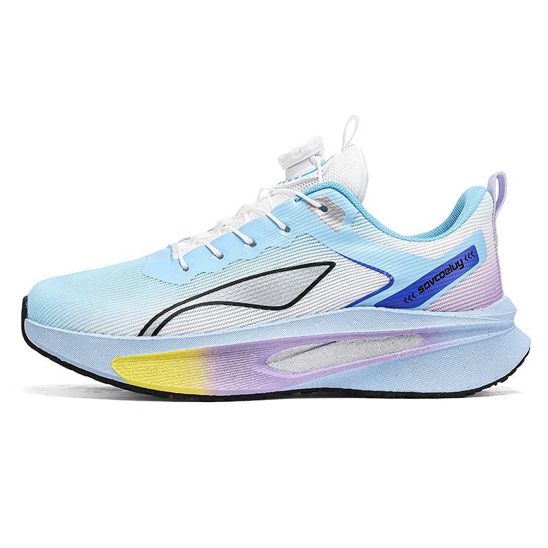 Gradient Color Running Shoes Breathable Mesh Athletic Sneakers Lightweight Non-Slip Cushioning Sports Shoes