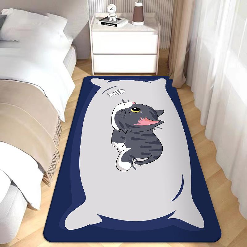 Cartoon Corgi Läuferteppich Niedliches Hundemuster Rutschfester Teppich Tiere Thema Nachttisch Bodenmatte Haus Innenbereich Eingang Rutschfeste Matte