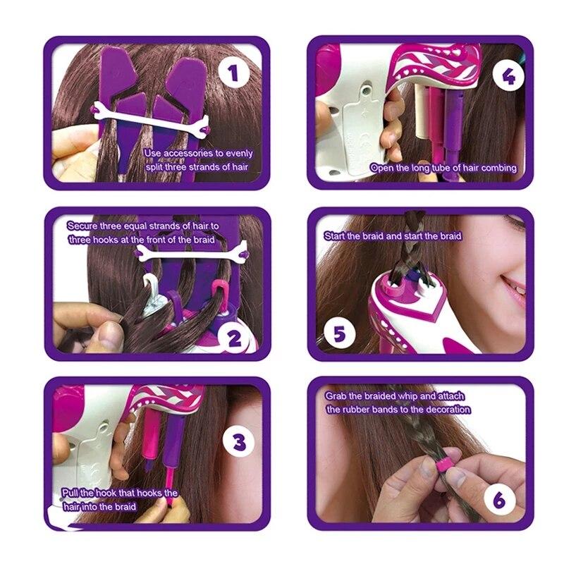Kids Hair Braiding Machine Kit, Automatic DIY Hair Braiding Tool Electric Hairstyle Tool for Girls