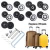 Replacement Suitcase Wheels Wear-resistant with Screw Replace Wheels Silent Caster Wheels Axles Repair Kit Luggage Accessories