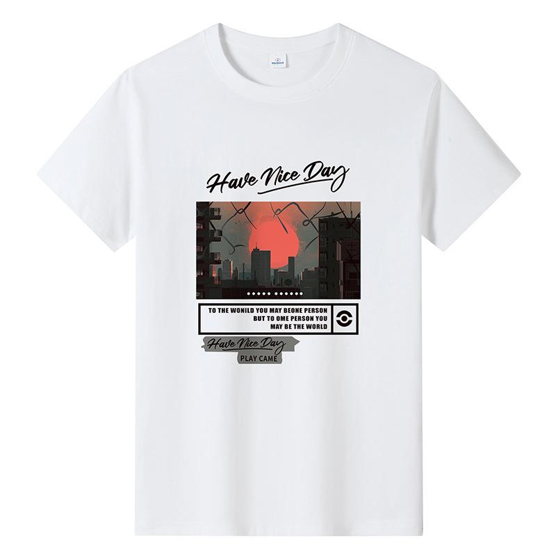 

M-6XL Мужская модная футболка с короткими рукавами из чистого хлопка, повседневная футболка большого размера 6XL белый