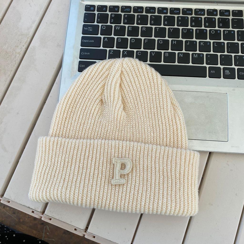 Cute bear wool hat women's winter plush warm fluffy autumn and winter big head circumference knitted hat
