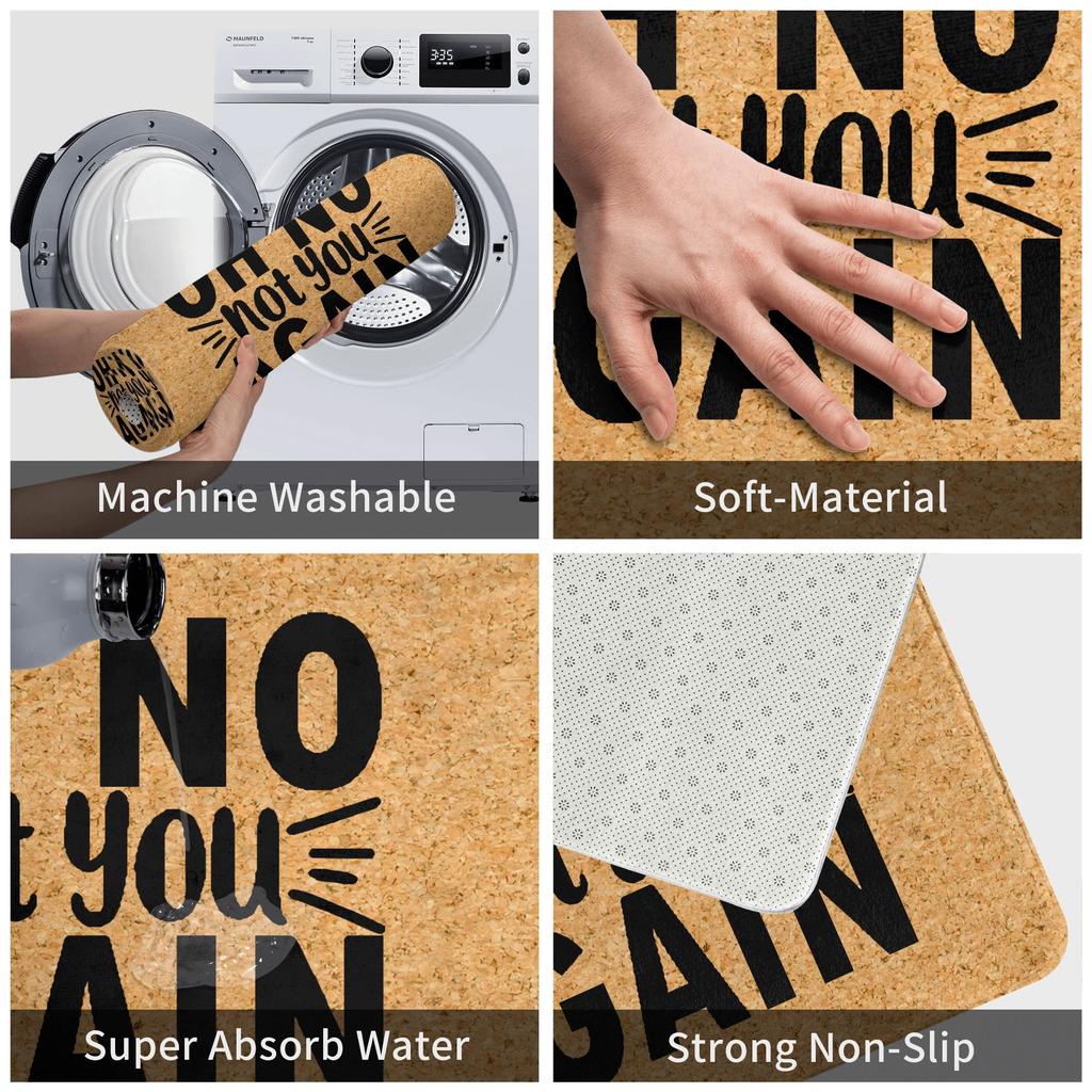 Oh No Not You Again Doormat Non-Slip Bath Kitchen Mat Bedroom Balcony Door Floor Entrance Carpet Rug