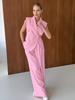 Pink Blazer Pants Two-Piece Set for Women Summer Business Formal Wear Outfit