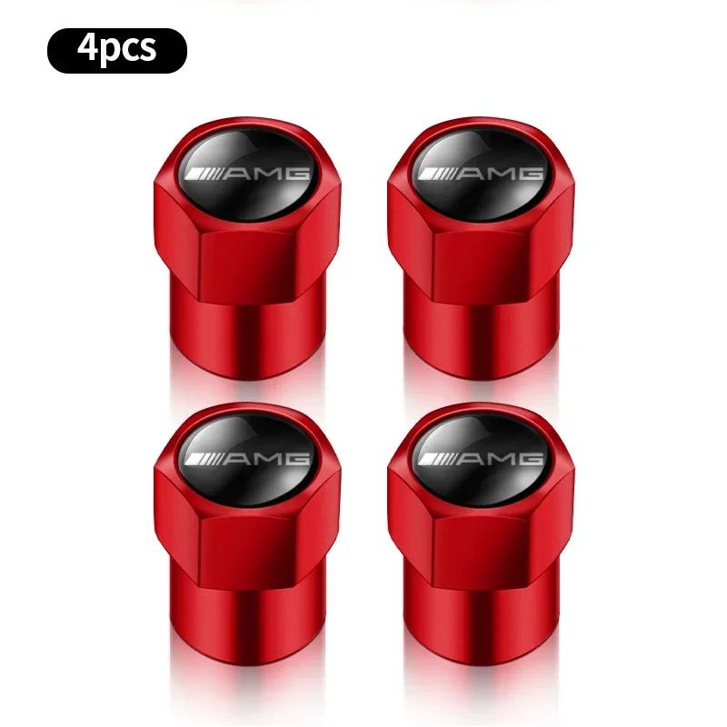 Car Sticker 4pcs Car Tire Valve Caps Emblem Metal Cap Case For Mercedes Benz B/C/E/S Class A Class C200L GLC GLE CLA Accessories