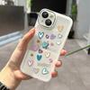 Love Heart Pattern Case for iPhone 14,Anti-Scratch Soft TPU Phone Cover with Camera Lens Film