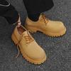 Autumn and Winter Thick Soled Men's Shoes Minimalist Retro British Style Work and Party Leisure Business Lace Up Shoes